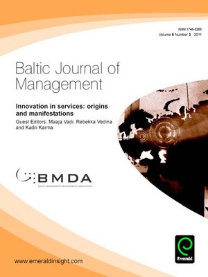 cover image of Baltic Journal of Management, Volume 6, Issue 3